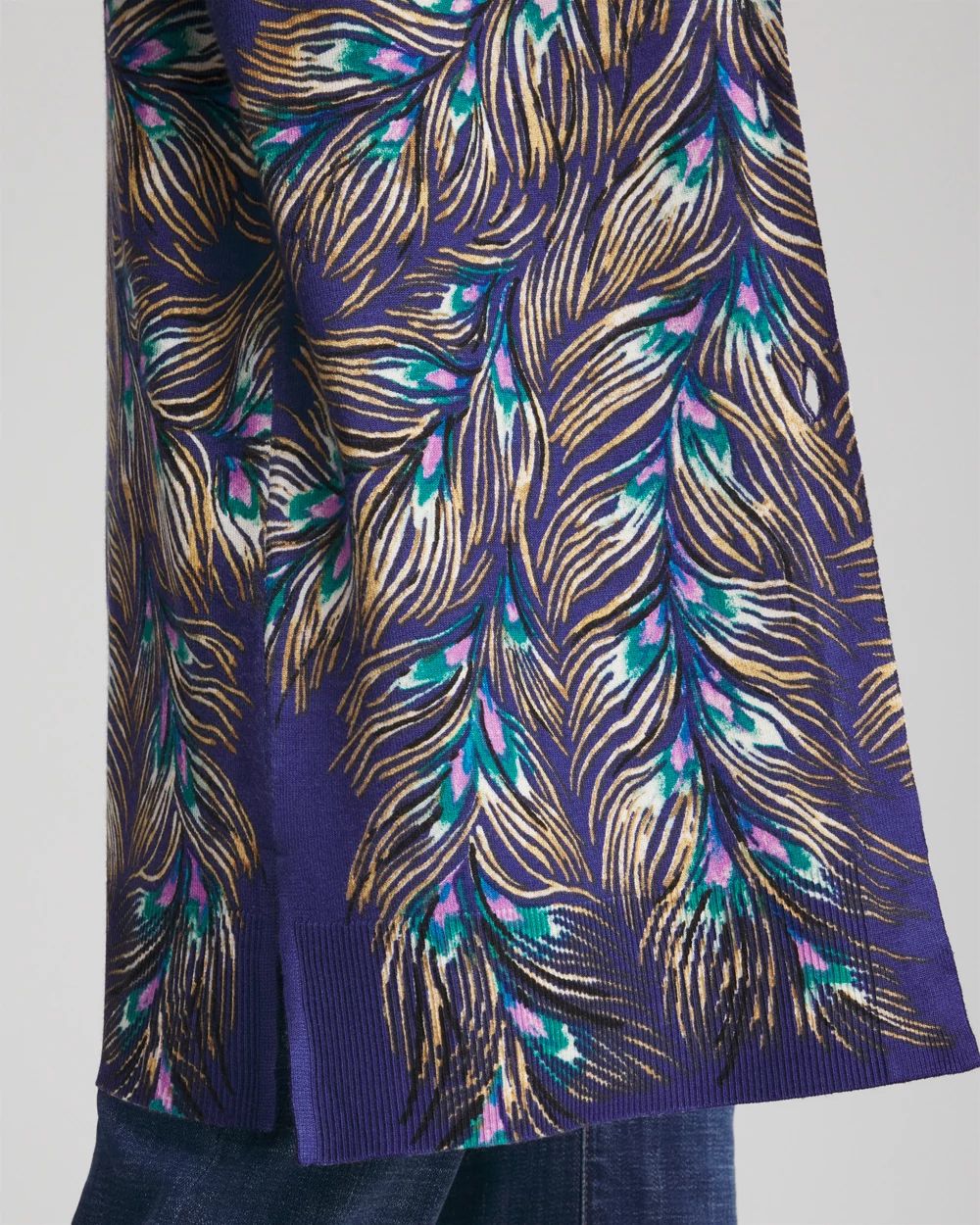 Ella Peacock-Print Cardigan Sweater | Chico's